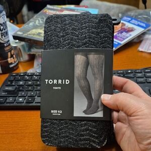 Torrid Charcoal 1/2 Sweater Tights - New